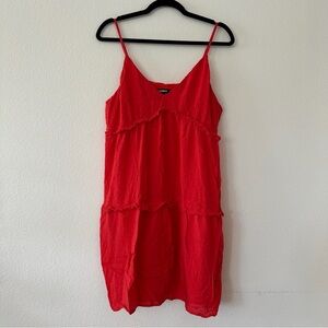 Express Red Sleeveless Layered Dress